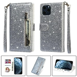 Foxdock - Funda Para Elegante Funda Iphone 12 Pro/Iphone 12 Glitter Con Cremallera-Ideal Para El Uso Diario