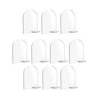 Magideal - 10 Piezas De Acrílico Transparente Tarjetas De Lugar Con Soporte Sublimación Escrita A Mano Nombres De Invitados De Bricolaje Signos De Alimentos