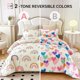 thumbnail image 2 of Lightwe-ight So-ft 3 Piece R-ainbow Comfort-er Set with 2 Pillo-w Covers Cartoon Lo-ve Hearts Suns -and Stars Bedding Set- for Girls Boy-s Kids Twin Dark Blue, 2 of 5