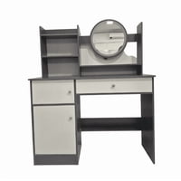 Mundo Shopping - Comoda Tocador Moderno Gris Con Espejo Luz Led 3 Ajustes De Brillo