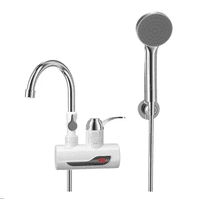 Genericio - Llave Grifo Agua Ducha Caliente Electrica Lavaplatos Baños Acabado Aceros Inoxidables Color Plateado Entrada Lateral