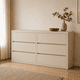thumbnail image 2 of Cómoda "Arauco" 6 Cajones Mueble de Pino Natural Minimalista - Beige - 120x40x90 cm, 2 of 2