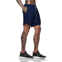 Oem - Short Gimnasio Hombre Con Calza Y Bolsillo Para Celular Azul L
