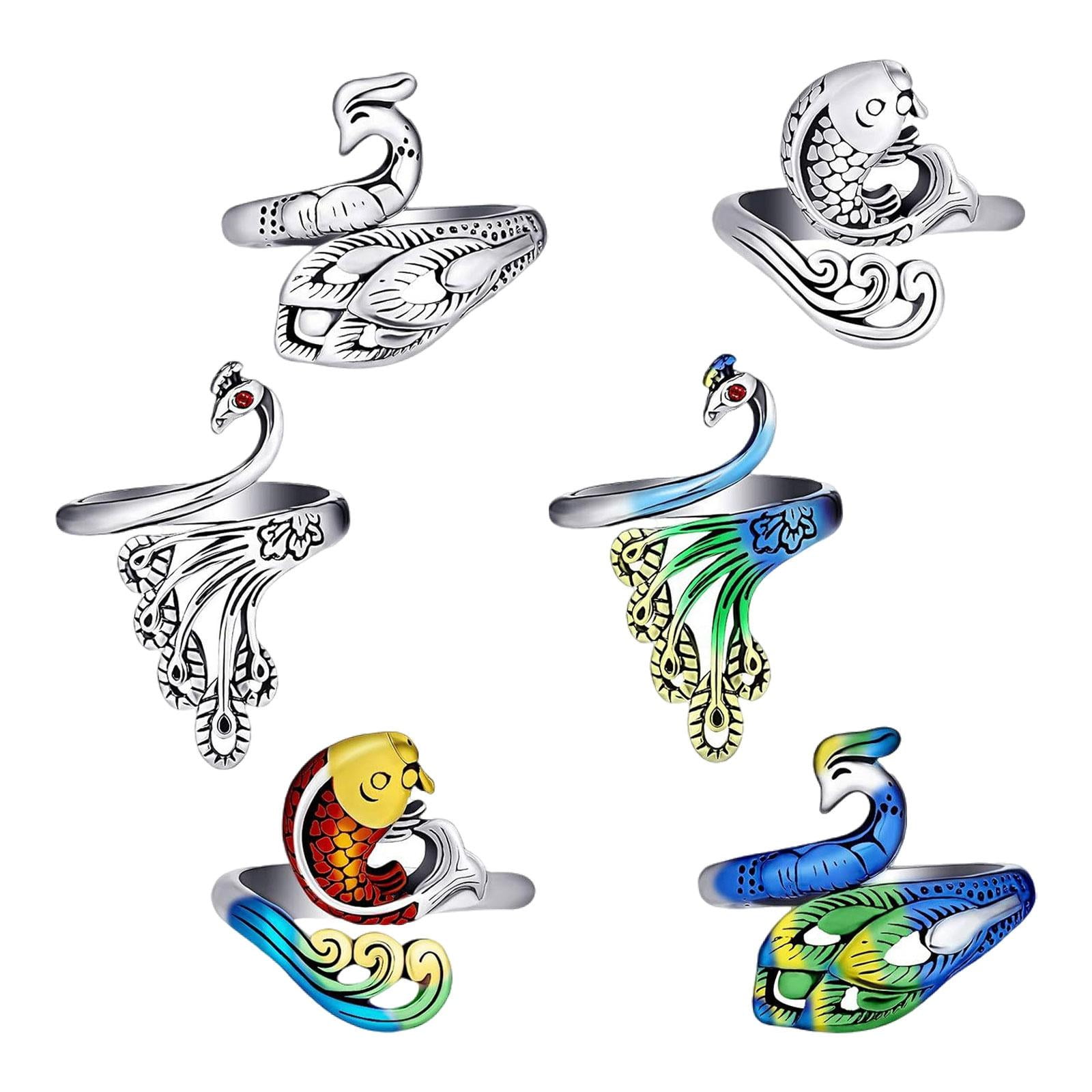 Magideal - Juego De 6 Anillos De Ganchillo, Anillos De Tensión De Metal Diy, Anillos De Bucle De Tejido De Ganchillo Más Rápido, Anillos De Hilo Para Acción De