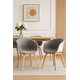 thumbnail image 2 of Pack 2 Sillas De Comedor Acolchada Ergonómico Respaldo Curvo Liso Gris Blanco, 2 of 5