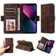thumbnail image 3 of Carcasa FOXDOCK iPhone 13 de cuero PU, diseño acolchado clásico, protección contra caídas y rayones, 3 of 5
