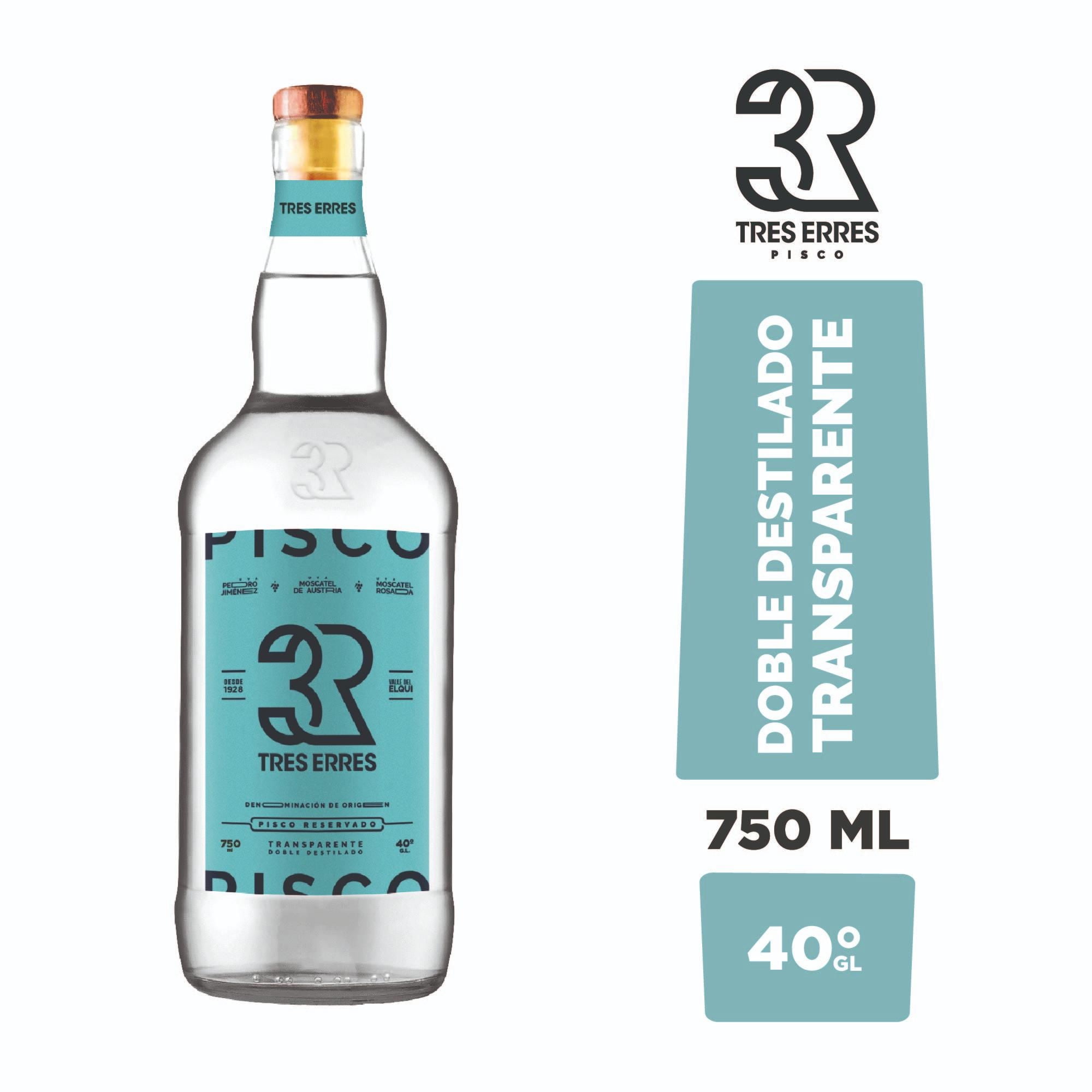 Pisco Transparente 750 Ml- 750 ml Tres Erres