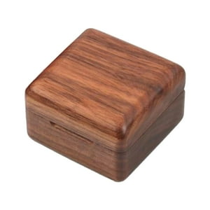 Genérico - Estuche Organizador De Anillos De Madera Regalo Para Pendientes De Botón Ceremonia De Propuesta De Anillo Marrón Oscuro