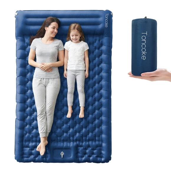 Colchoneta doble para dormir Toncoke de 5.1" de grosor con bomba de pie y almohada