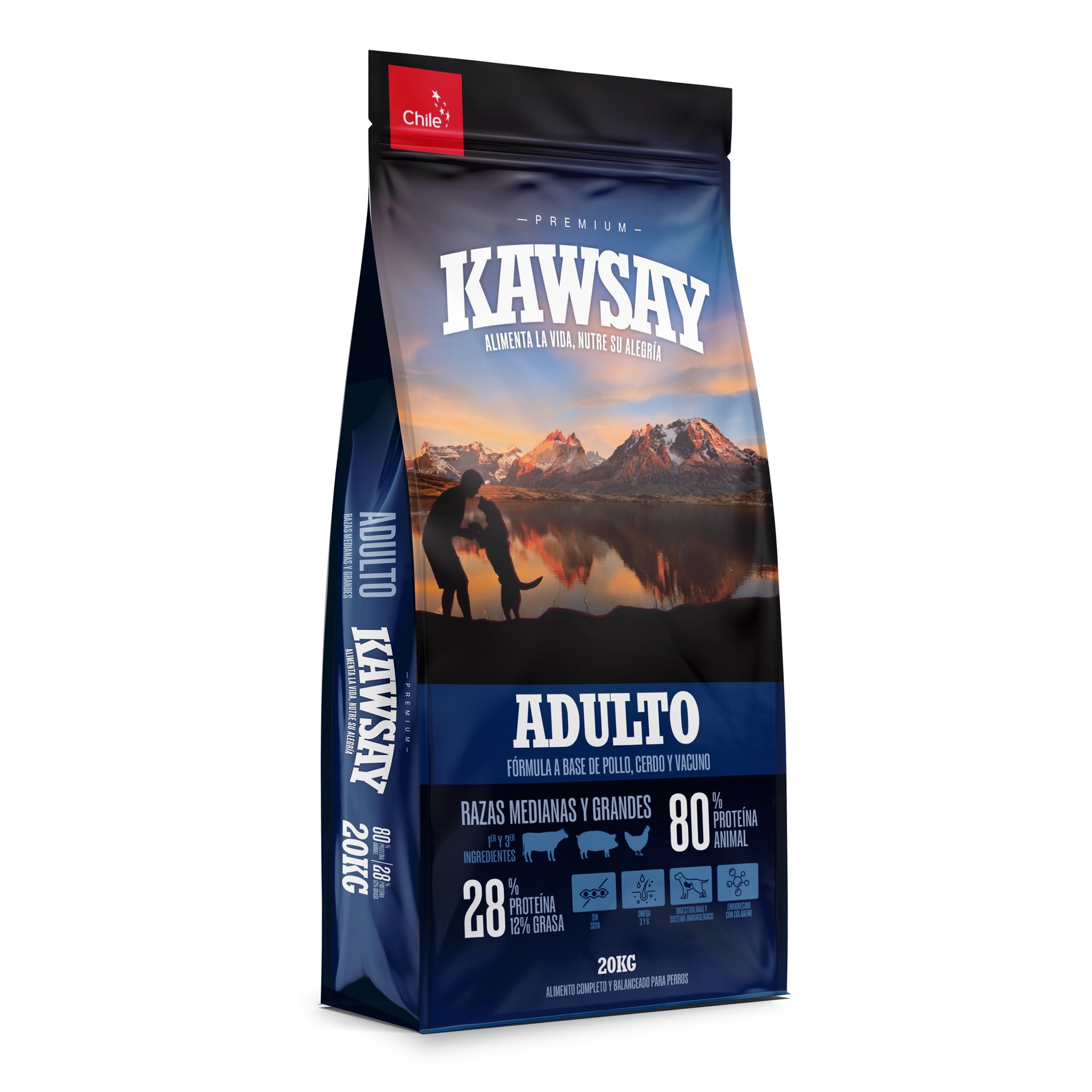 Alimento seco premium para perros adultos Kawsay 20 kg