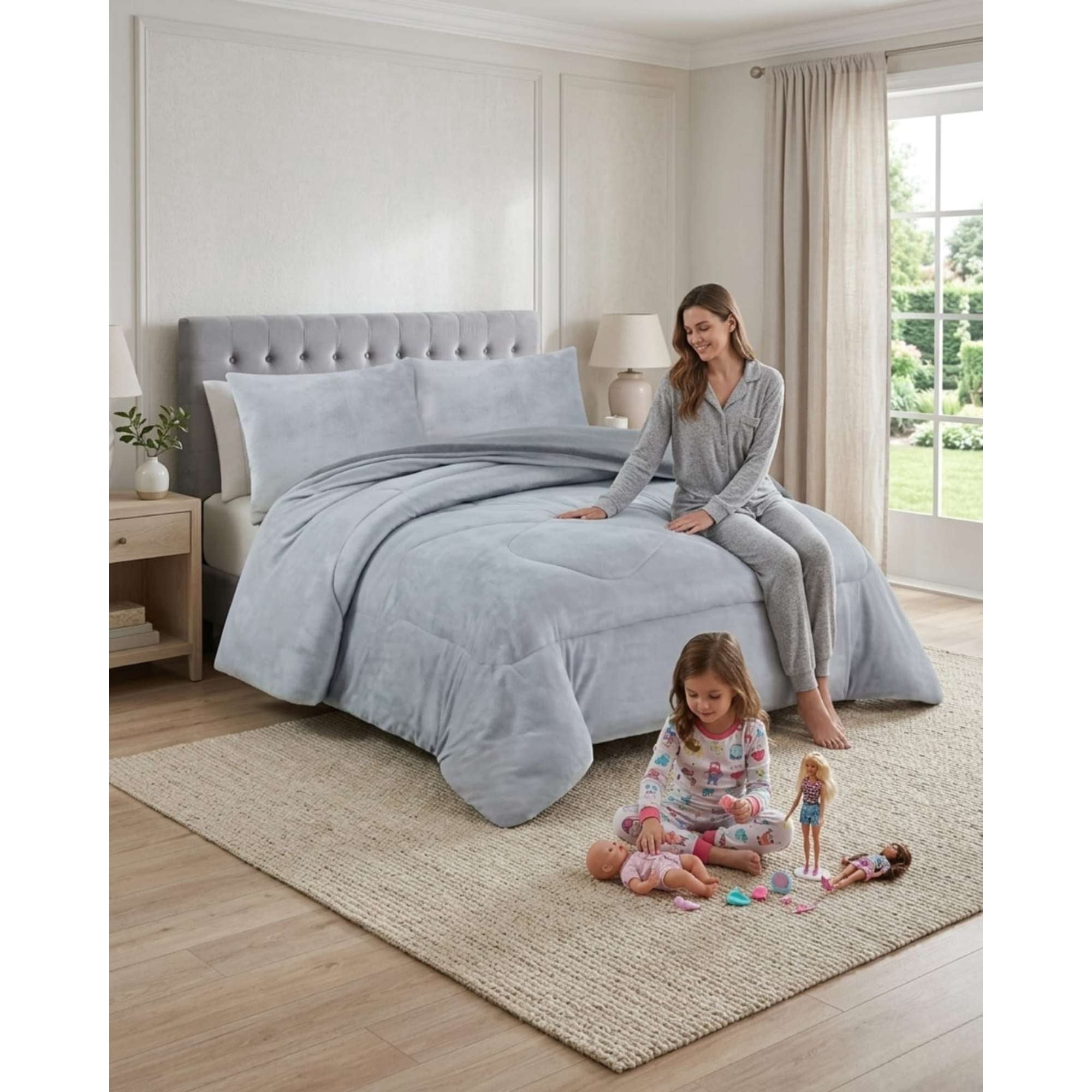Myl Todo Hogar - Plumón Cubrecama King Plush Con Reverso Chiporro Invierno