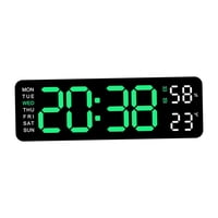 Magideal - Reloj De Pared Digital Moderno Con Decoración De Pared, Regulador De Brillo Automático, Reloj De Pared Led De Home Decor Week, Reloj De Escritorio Par Luz Verde Negro