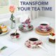 thumbnail image 5 of Juego de 6 tazas de té de porcelana floral de 240 ml – Brew To A Tea, 5 of 6
