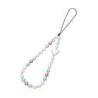 Magideal - Correa De Muñeca Con Cuentas Para Teléfono, Cordón Para Teléfono, Decoración Multifuncional, Pulsera Para Teléfono, Cadena Para Teléfono Para Mujer, Corazón