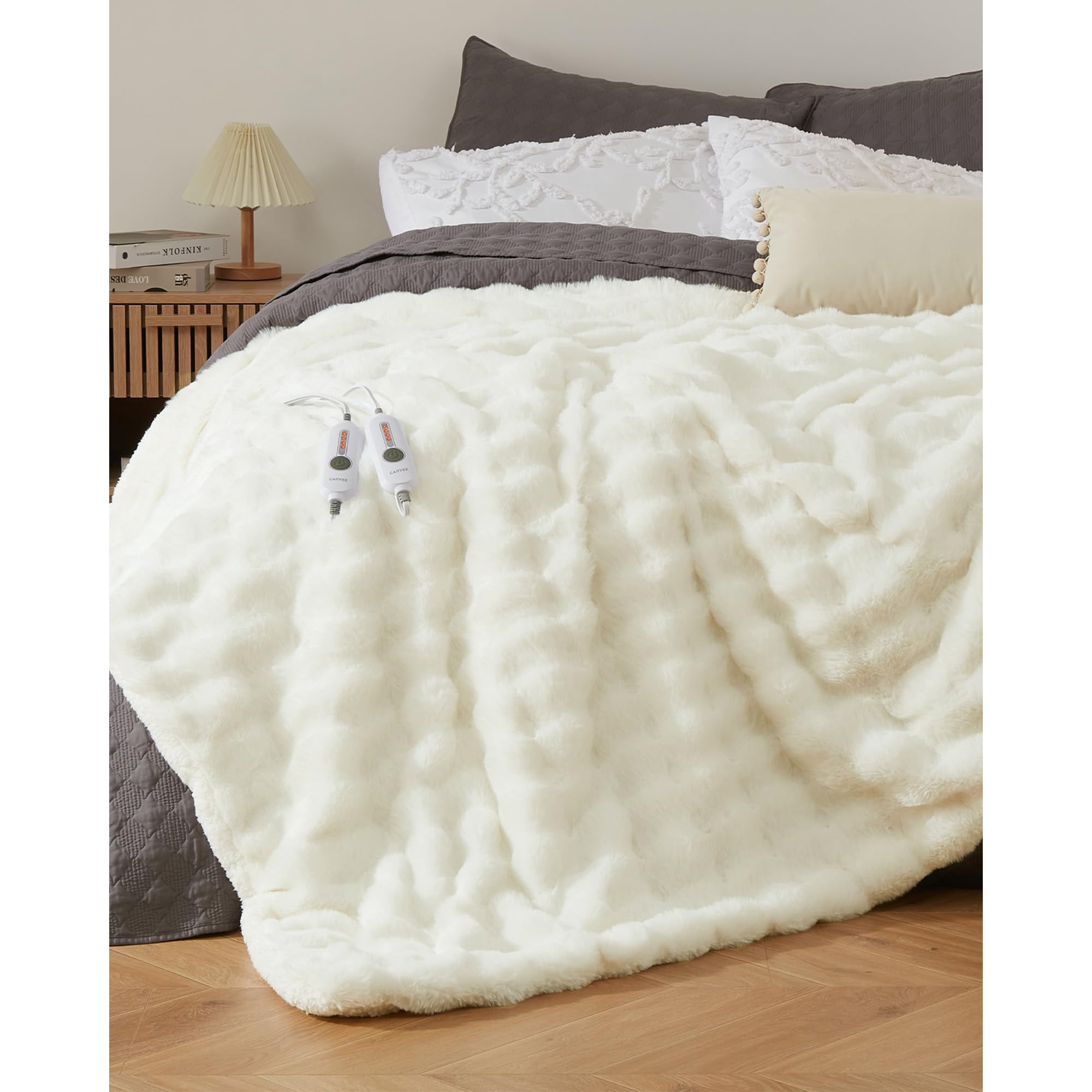 Manta Térmica Garveehome Queen Con Piel Sintética De Doble Control