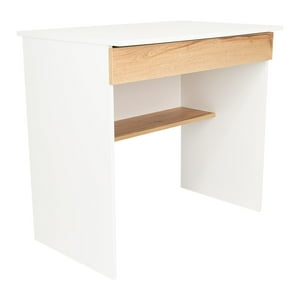 Fmfurniture - Escritorio 1 Cajon Fm-052B Blanco Y Café Claro