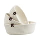 thumbnail image 3 of Juego de 3 cestas pequeñas tejidas con cuerda de algodón para decoración del hogar, cuenco para ropa sucia, fruta nórdica, controles remotos, bandeja Blanco, 3 of 5