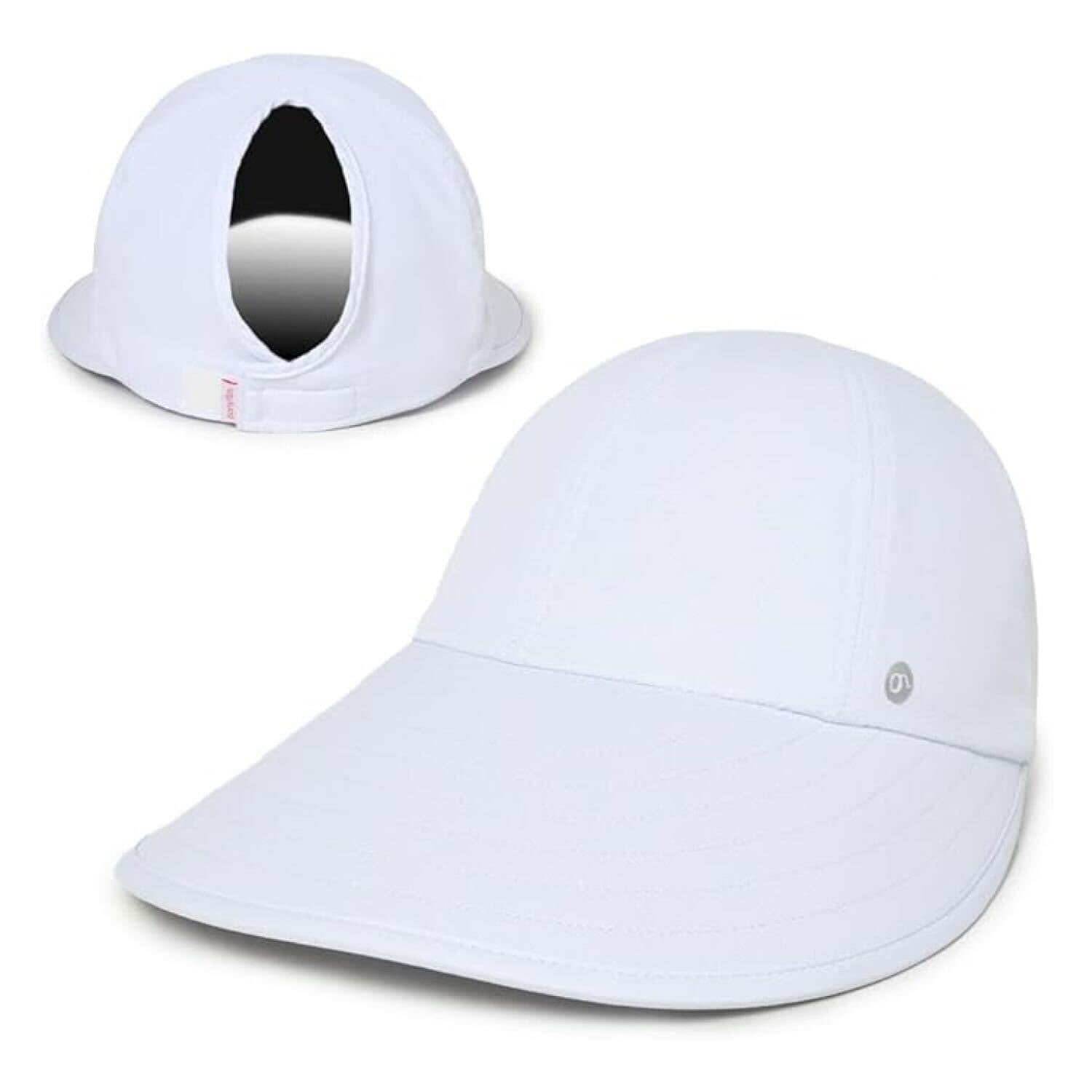 Sombrero Sunblocker De Ala Ancha Ponyflo, Poliéster Blanco