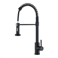 Genericio - Grifo Llave Lavaplatos Monomando Cocina Extensible Flexible Negro