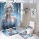 thumbnail image 1 of Frozen chica Elsa princesa-theme 4-Piece Shower Curtain Set with Rugs, Waterproof Bathroom Decor Set Includes Bath Mat, U-Shaped Rug, Toilet Lid Cover and Curtain with Hooks, 1 of 6