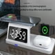 thumbnail image 2 of Estación de carga inalámbrica 3 en 1 con reloj digital - Cargador magnético rápido de 15 W para teléfono, auriculares y reloj inteligente-Negro, 2 of 7