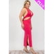 thumbnail image 2 of Saronite Vestido Midi con Escote Halter, Corte Entallado, Espalda con Lazo Doble y Abertura en el Muslo, Color Fucsia (Talla Grande para Mujer), 2 of 4