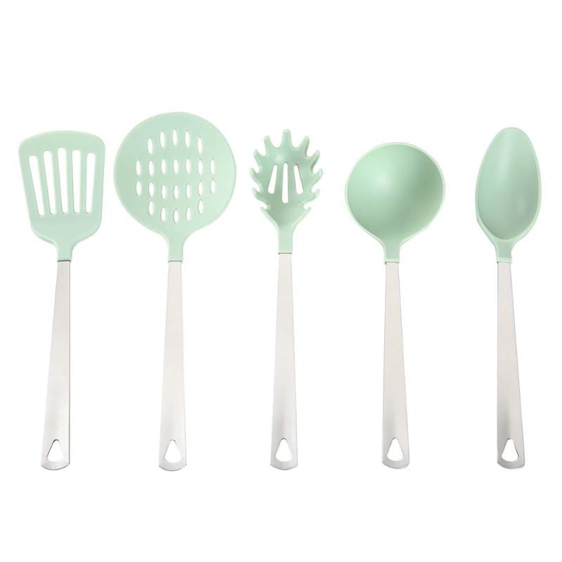 Haus - Juego De Utensilios 5 Piezas Acero Inoxidable - Nylon Verde
