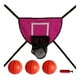 thumbnail image 2 of Trampolín Baloncesto Aro Juego De Portería Al Aire Libre Tablero Ligero Rosa Rojo Con Tres Bolas, 2 of 3