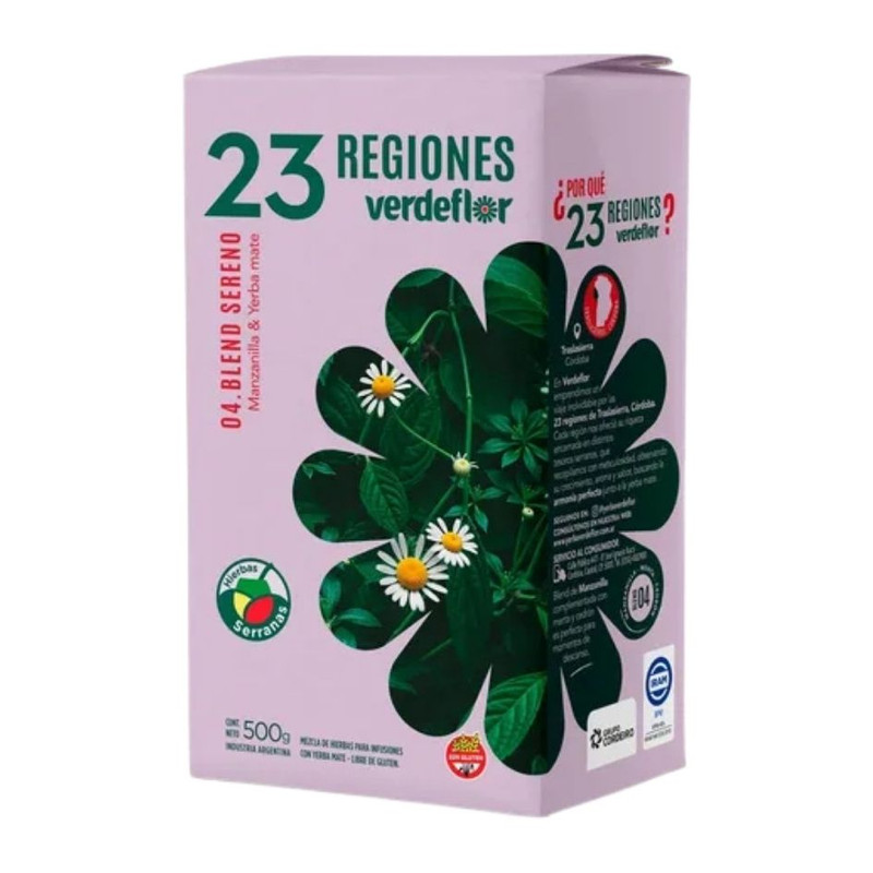 Verdeflor Yerba Mate Regiones Blend Sereno 500 Gr