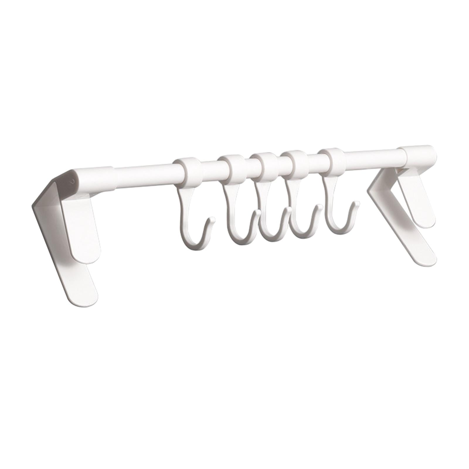 Magideal - Barra De Toalla Para Puerta De Armario, Utensilios Para Colgar, Estante Sin Taladro, Organización Con Ganchos, Soporte Para Toalla De Té Para El Baño