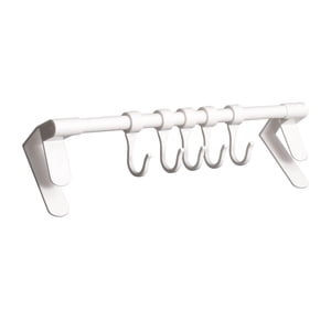 Magideal - Barra De Toalla Para Puerta De Armario, Utensilios Para Colgar, Estante Sin Taladro, Organización Con Ganchos, Soporte Para Toalla De Té Para El Baño