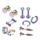 thumbnail image 1 of 6 Pares De Tachuelas De Oreja Curva Barbell Inoxidable Hélice Piercing Joyería De Oreja Colorida, 1 of 5