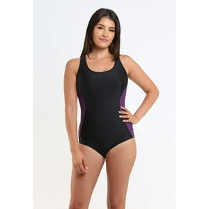 Samia - Traje De Baño Enterito Deportivo Clásico Morado S