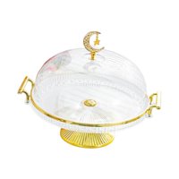 Bothyi - Soporte Para Tartas Con Base Y Tapa Plato Para Tartas Con Base Para Tartas De Queso Galletas Postre Transparente M