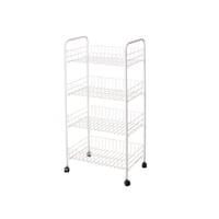 Carro Organizador 4 Canastos Con Ruedas Blanco 1 Un Haus