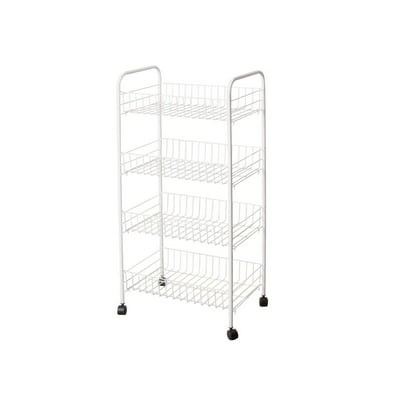 Carro Organizador 4 Canastos Con Ruedas Blanco 1 Un Haus