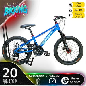 Vipnetwork - Bicicleta Aro 20 Brxing Su7 Con Freno Disco Y 21 Vel. Azul