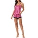 thumbnail image 2 of INSPIRE CHIC Conjunto de Pijama de Satén para Mujer sin Mangas con Escote en V con Encaje Cruzado en la Espalda y Pantalones Cortos Ropa de Dormir Sedosa L Rosa, 2 of 6