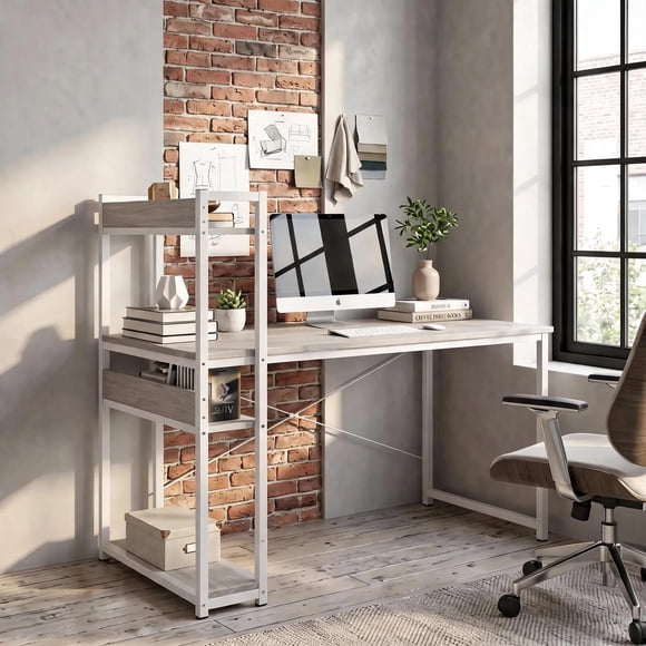 Escritorio H Oficina Madera Espesor 18mm 120cm X 55cm X 72cm Gris