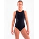 thumbnail image 1 of Traje de baño deportivo niña con cierre negro Talla 14, 1 of 3