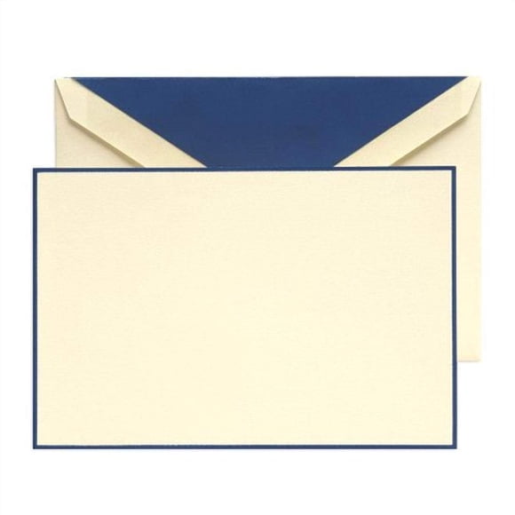 Tarjetas Crane & Co. Regent Blue – Pack de 10 en color ecru blanco