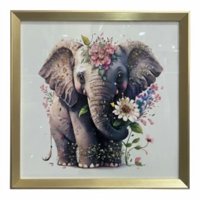 Genérico - Cuadro Decorativo Elefante Floral Fantasía Elegancia Jhn