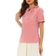 thumbnail image 4 of INSPIRE CHIC Blusas de Mujer de Color Sólido con Lazo en el Cuello, Mangas Cortas, para Regreso a Clases y Uso en el Trabajo, Rosa Camarón Talla L, 4 of 5