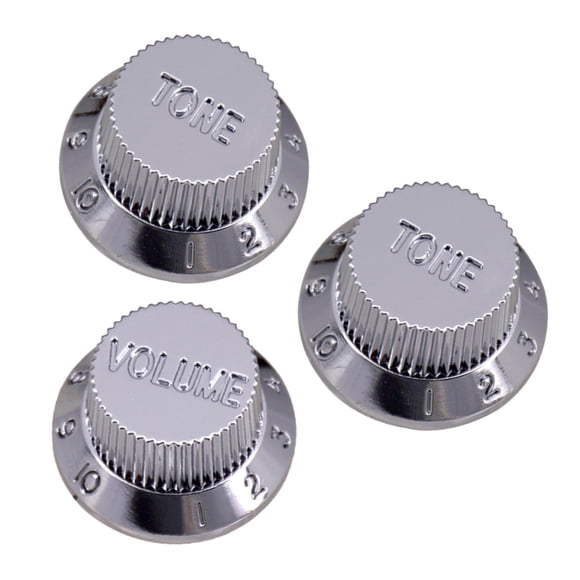 Perillas De Control De Velocidad De Timbre Y Volumen Para Guitarra SQ 2pcs T 1pcs V Silver