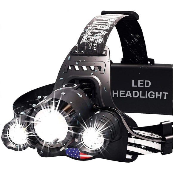 Linterna frontal DanForce LED recargable de 1080 lúmenes con luz roja