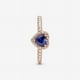 thumbnail image 3 of Anillo Pandora Corazón Elevado Azul Brillante Rosa Chapado En Oro 14k Talla 6, 3 of 6