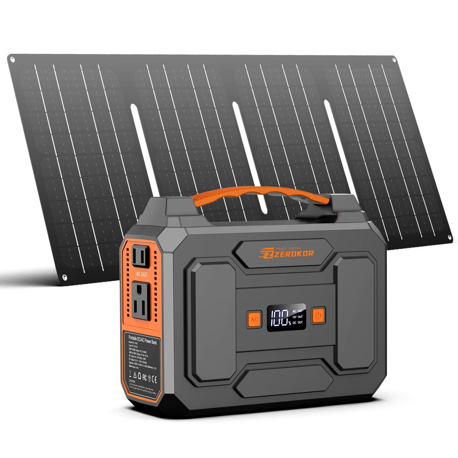 Central Eléctrica Portátil Zerokor 146wh 110v 40w Panel Solar