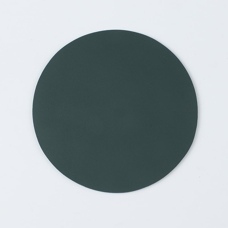 Xmhytop Juego De 10 Posavasos Redondos De Piel Suave - Ideal Para Tazas, Mesas De Madera Y Decoración Hogar, 4 Pulgadas, Verde