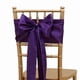 thumbnail image 1 of Xiao Hua Correa de Asiento Morado Intenso - Juego de 8 Piezas, 108.27 x 6.69 Pulgadas Brillante y Reluciente, Lazo Sedoso para Bricolaje Autoajustable, Adecuado para Decoración de Sillas de Boda, 1 of 5