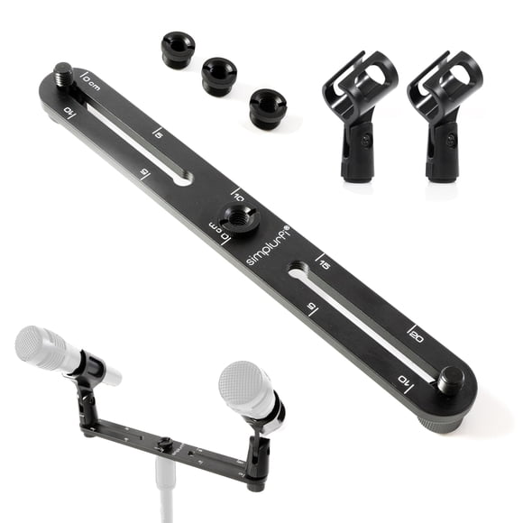 Soporte de micrófono Simplurfi Stereo Array Spacing para 2 micrófonos
